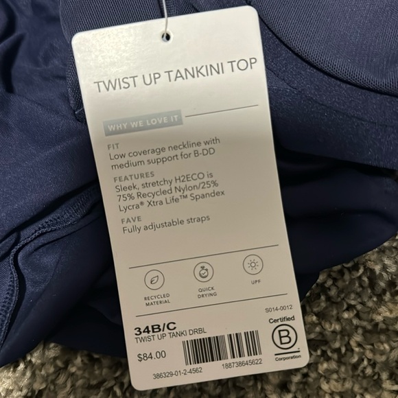 NWT! Athleta Dress Blue Twist Up Tankini Top - Size 34B/C 💙 - Picture 6 of 7